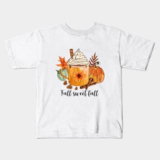 Fall Sweet Fall Autumn Fall Design Kids T-Shirt